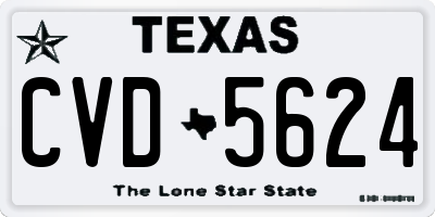 TX license plate CVD5624