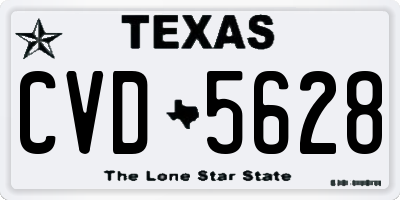 TX license plate CVD5628