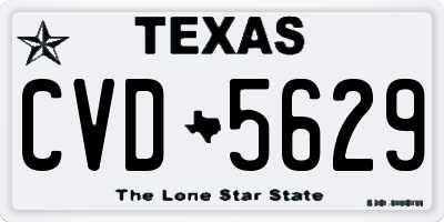 TX license plate CVD5629