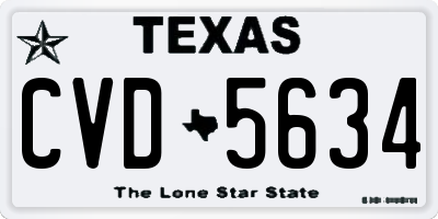 TX license plate CVD5634