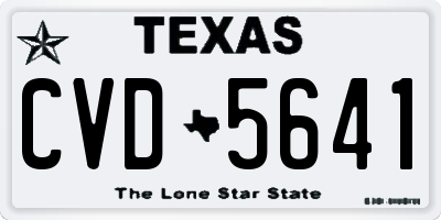 TX license plate CVD5641