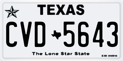 TX license plate CVD5643