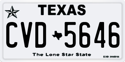 TX license plate CVD5646