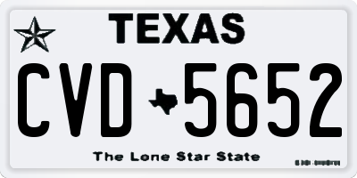 TX license plate CVD5652