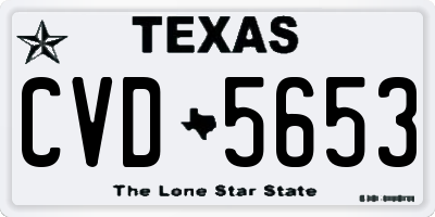 TX license plate CVD5653