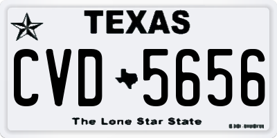 TX license plate CVD5656