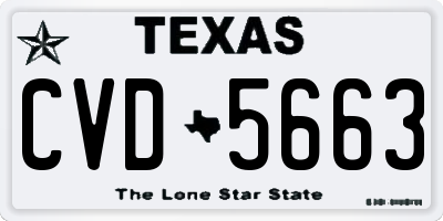 TX license plate CVD5663