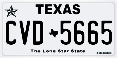 TX license plate CVD5665