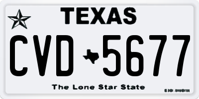 TX license plate CVD5677