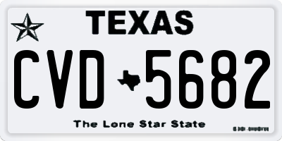 TX license plate CVD5682