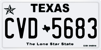 TX license plate CVD5683