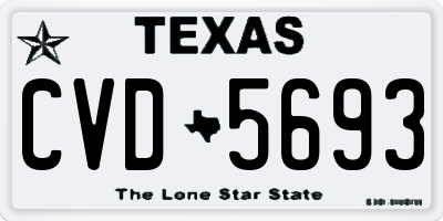 TX license plate CVD5693
