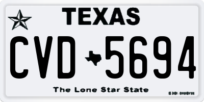 TX license plate CVD5694