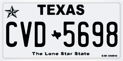 TX license plate CVD5698