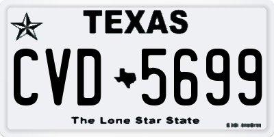 TX license plate CVD5699