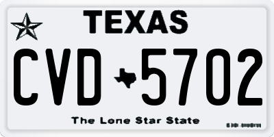 TX license plate CVD5702