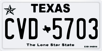 TX license plate CVD5703