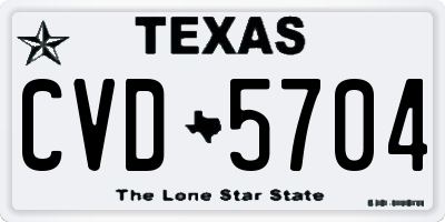 TX license plate CVD5704