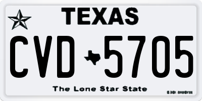 TX license plate CVD5705