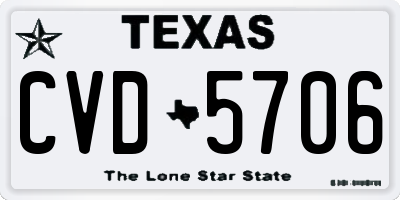 TX license plate CVD5706