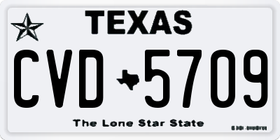 TX license plate CVD5709
