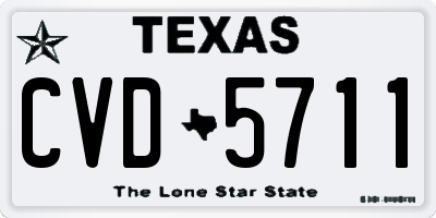 TX license plate CVD5711