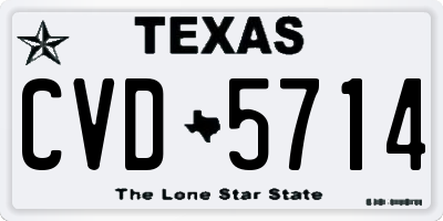 TX license plate CVD5714
