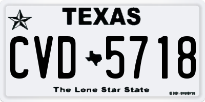 TX license plate CVD5718