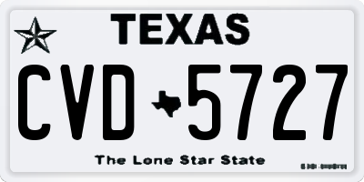 TX license plate CVD5727