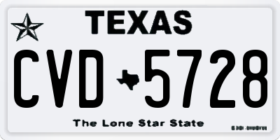 TX license plate CVD5728