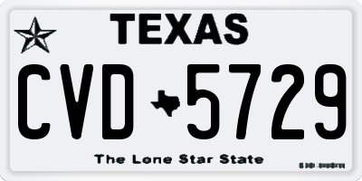 TX license plate CVD5729