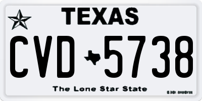 TX license plate CVD5738