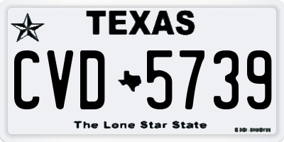 TX license plate CVD5739