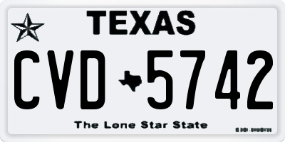 TX license plate CVD5742