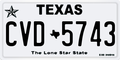 TX license plate CVD5743