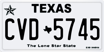 TX license plate CVD5745