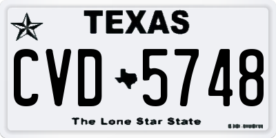 TX license plate CVD5748