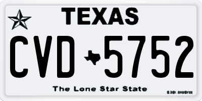 TX license plate CVD5752