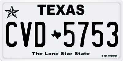 TX license plate CVD5753