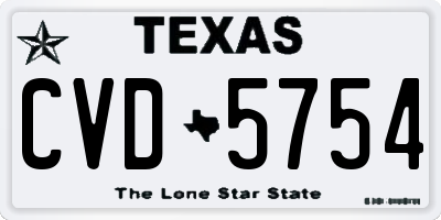 TX license plate CVD5754