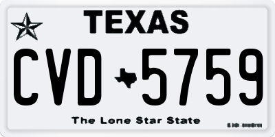 TX license plate CVD5759