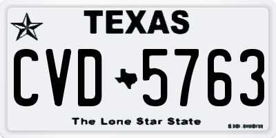 TX license plate CVD5763