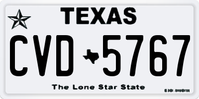 TX license plate CVD5767