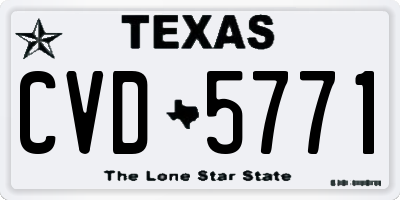 TX license plate CVD5771
