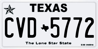 TX license plate CVD5772