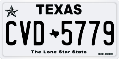 TX license plate CVD5779