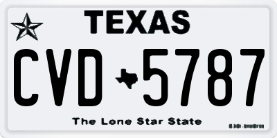TX license plate CVD5787