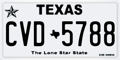 TX license plate CVD5788
