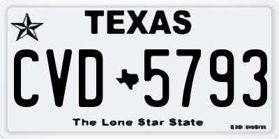 TX license plate CVD5793