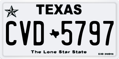 TX license plate CVD5797